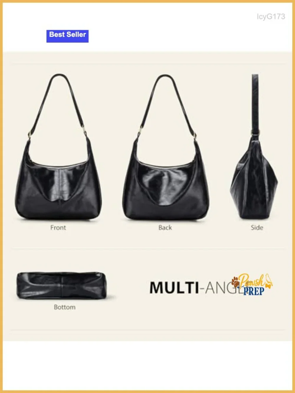 Slouchy Hobo Bag for Women Soft PU Leather Shoulder Handbag Adjustable Strap